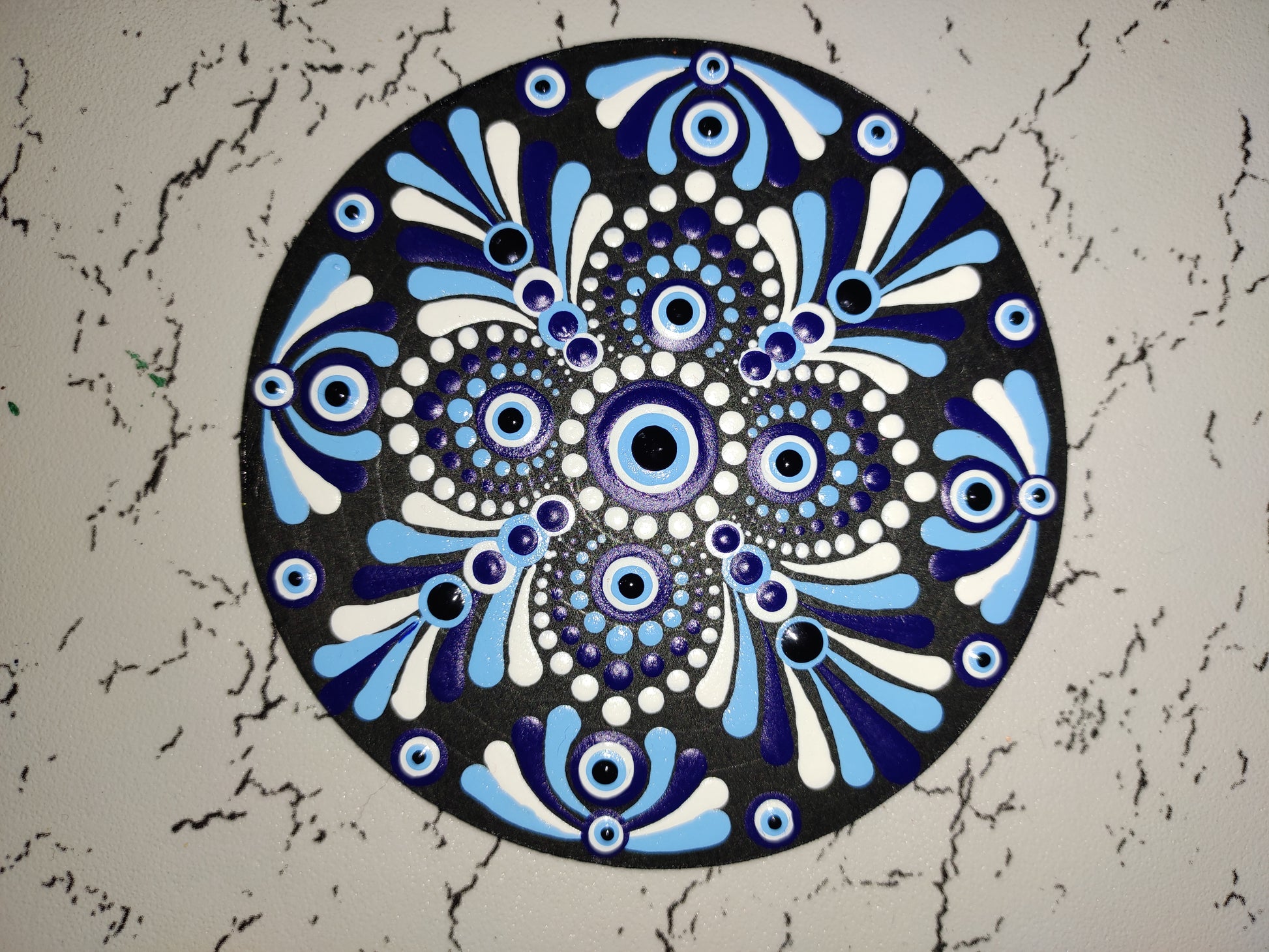 Evil Eye ye Dot Mandala coaster
