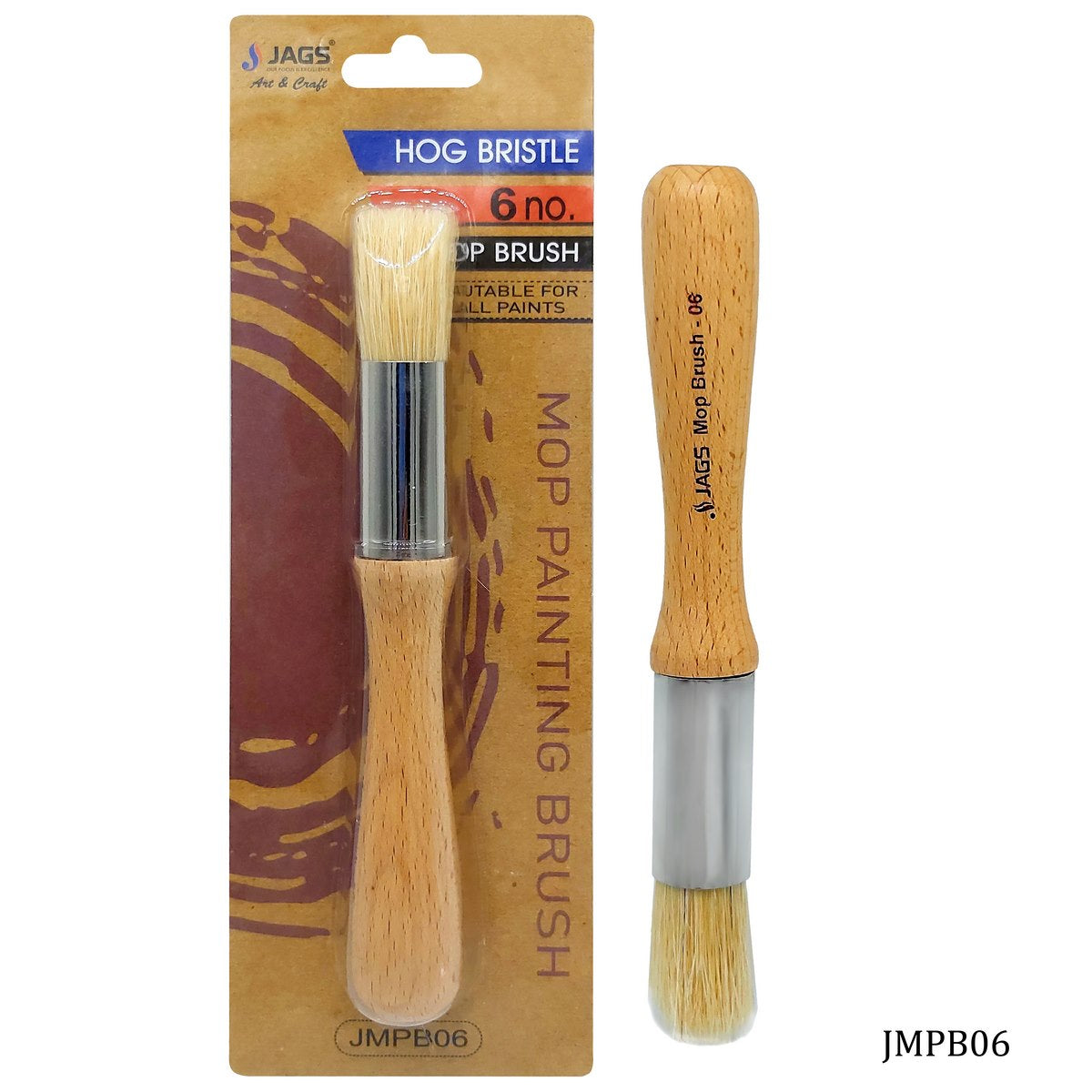Jags Mop Painting Brush Hog Bristle No.6 JMPB06