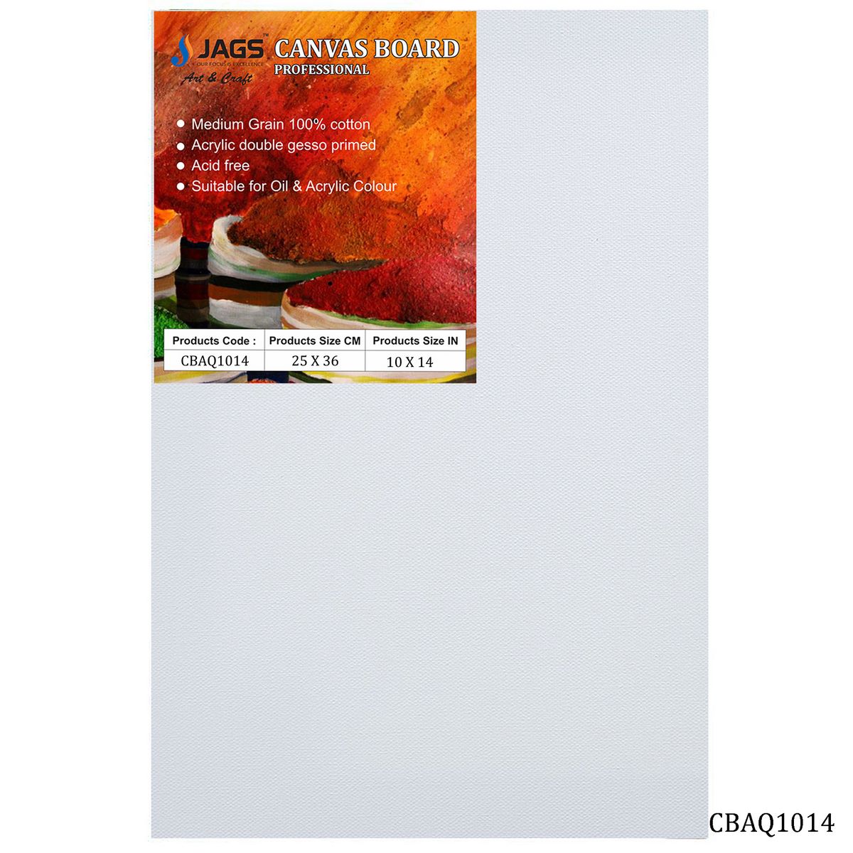 Canvas Board Artist Quality White 10X14 CBAQ1014