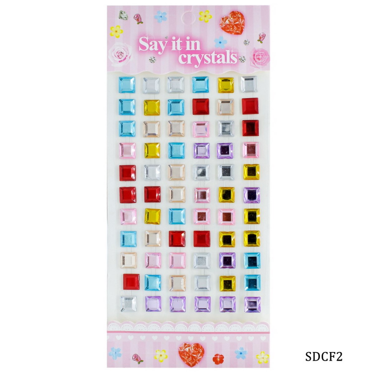 Sticker Diamond Multi Square Meduim SDCF2