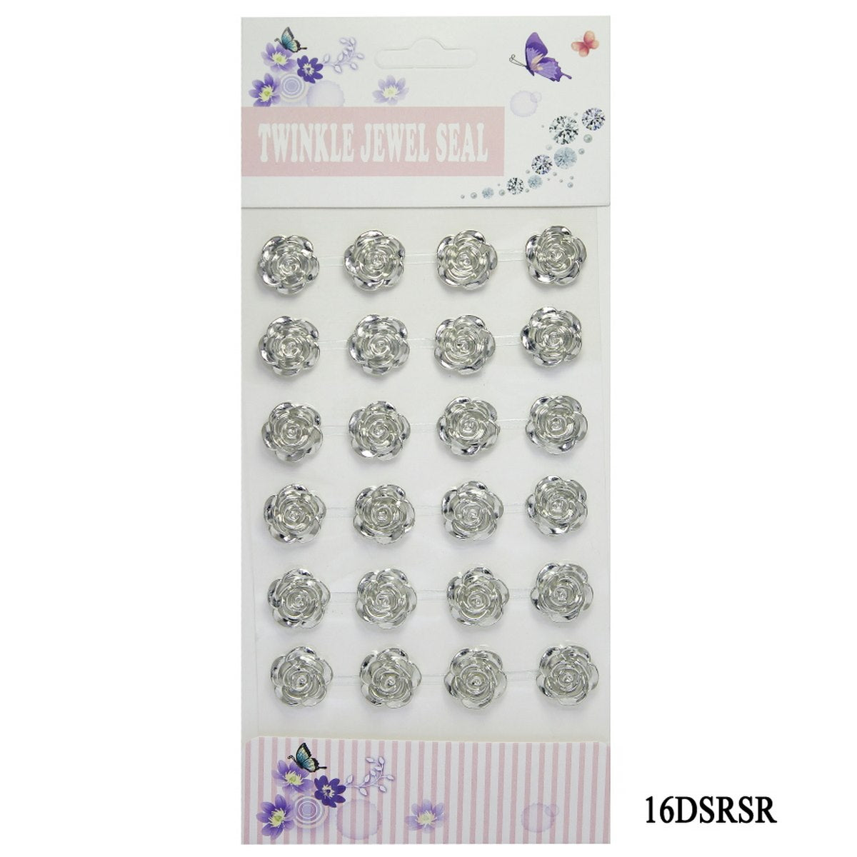 Sticker Twinkle Jewel Seat Rose Big Silver 16DSRSR