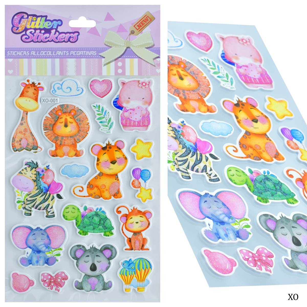 Sticker Glitter Sticker Allocollants Pegatins 3D XO