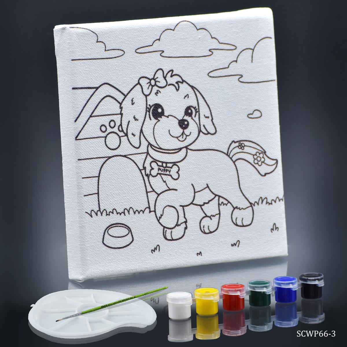 Stretched Canvas With Print Baby Dog 6x6 SCWP66-3