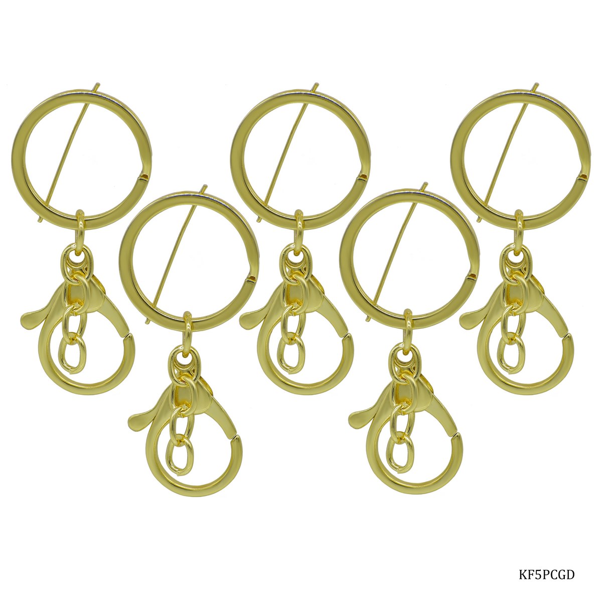 Key Chain Fitting Gold With Hook 5Pcs KF5PCGD