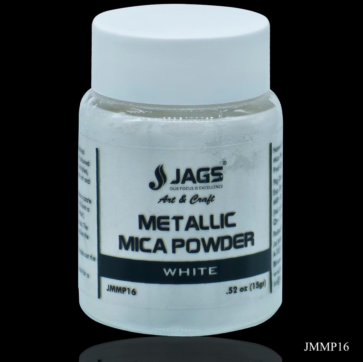 Jags Metallic Mica Powder White 15Gms JMMP16