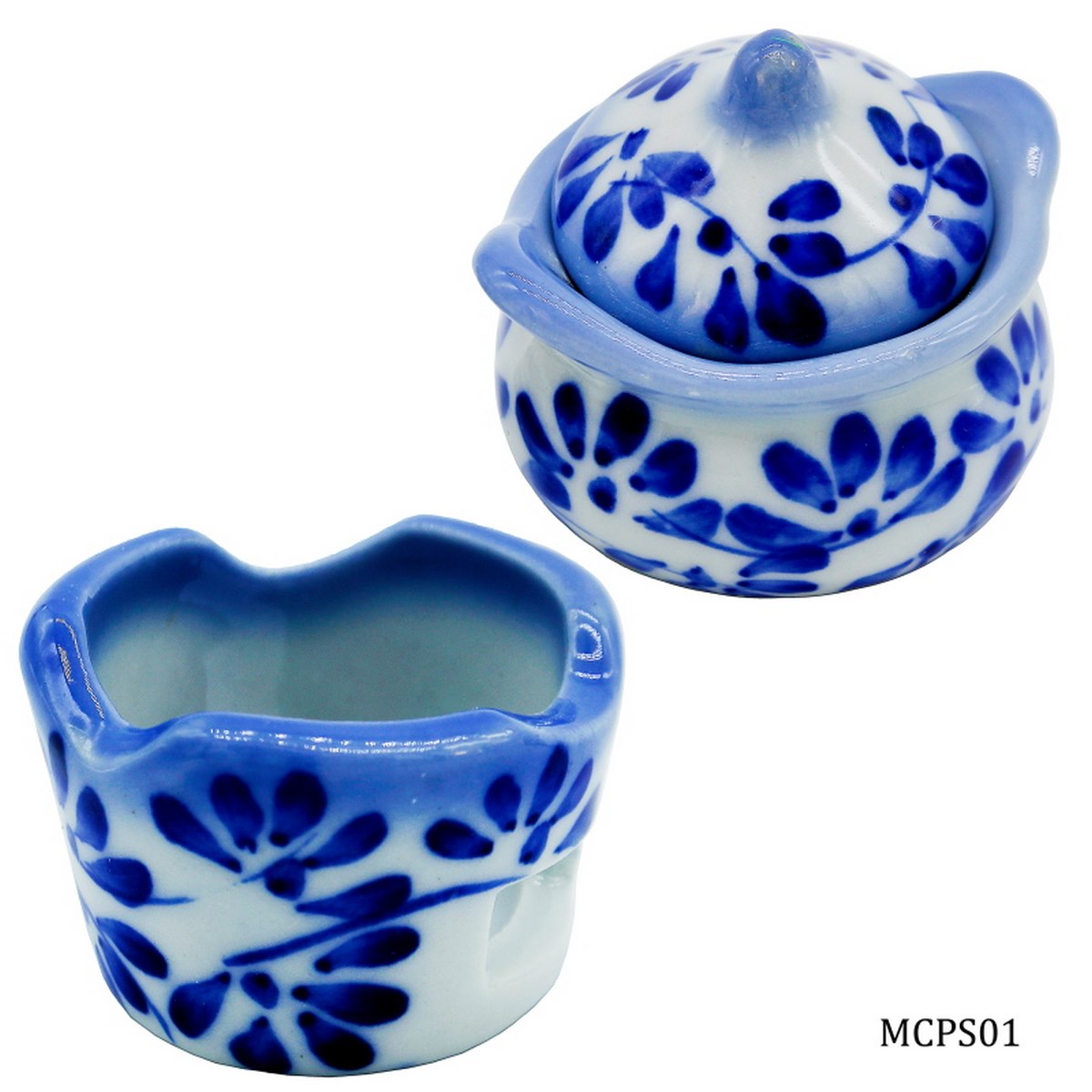 Miniature Ceramic Pot & Stop 2 Pcs Set MCPS01