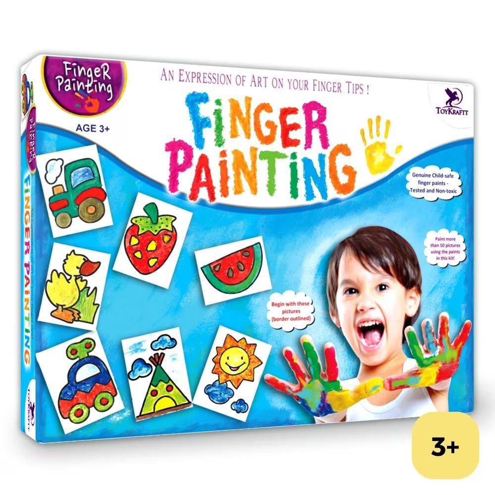 Finger Painting Kit Art Activity Kit Gift for for 3 Years Old Child Safe Paints