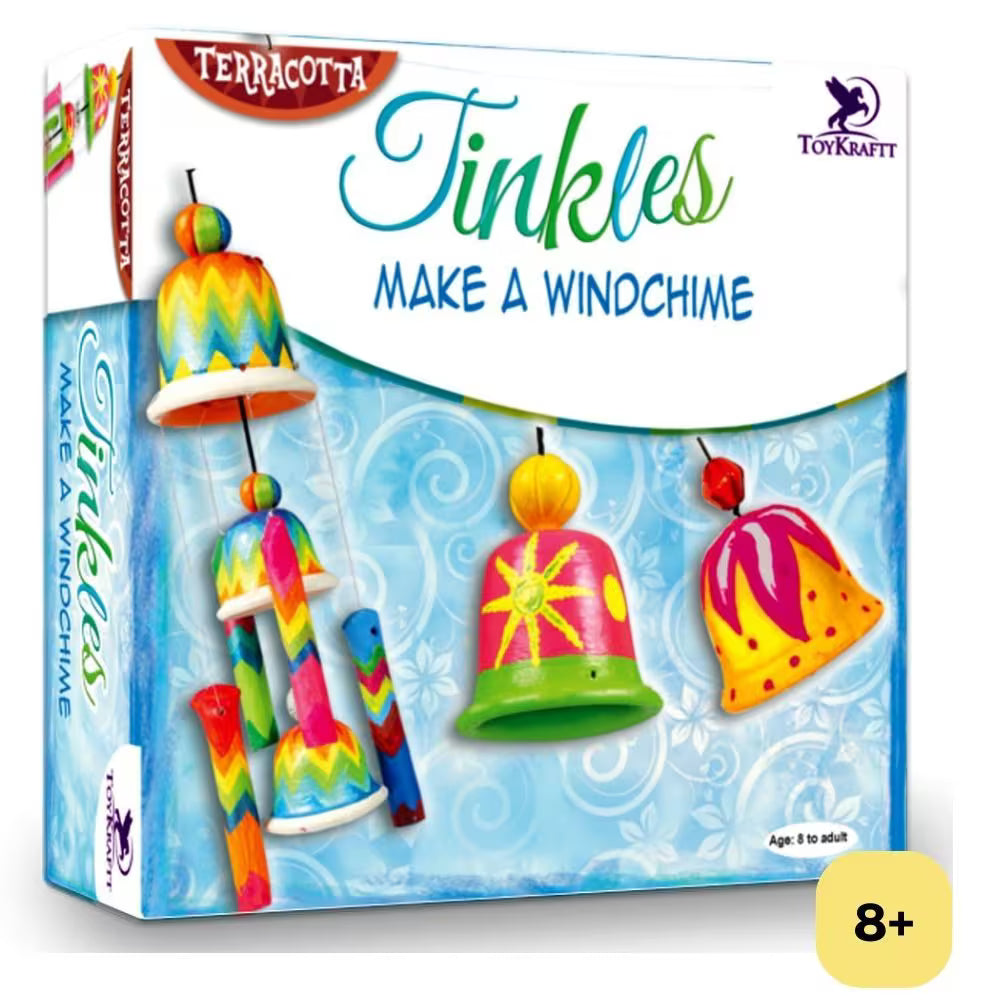 Wind Chime Making Kit - Terracotta Tinkles, DIY Art and Craft kit for Kids for 8 Years & Above
