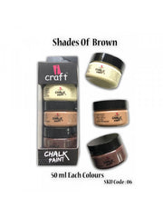 ICraft Chalk Paint Combo 6- Shades Of Brown