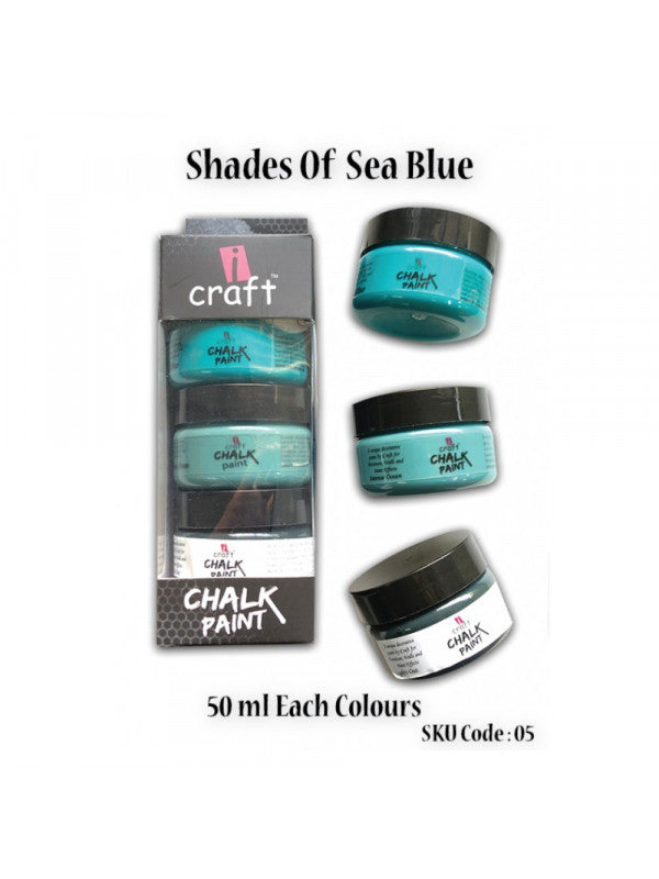 ICraft Chalk Paint Combo 5-Shades Of Sea Blue