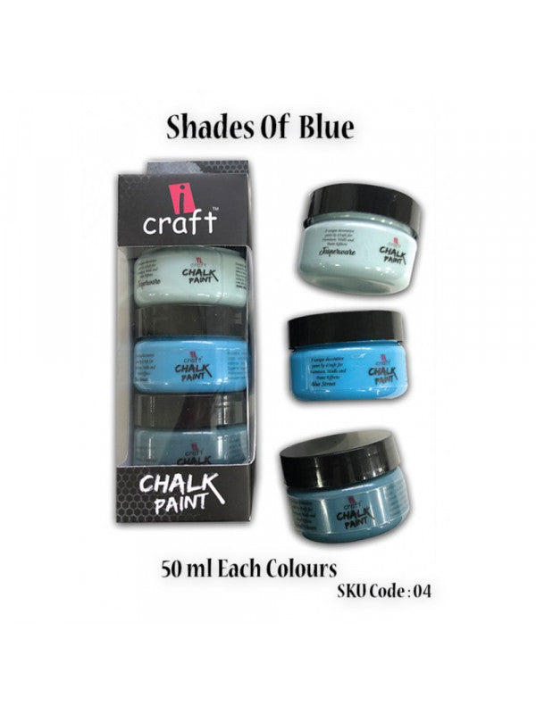 ICraft Chalk Paint Combo 4-Shades Of Blue