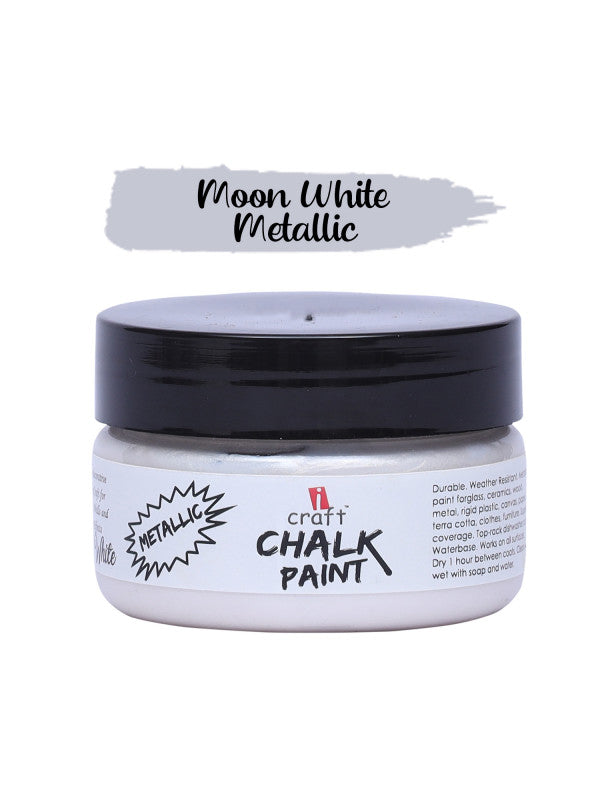 ICraft Metallic Chalk Paint-Moon White