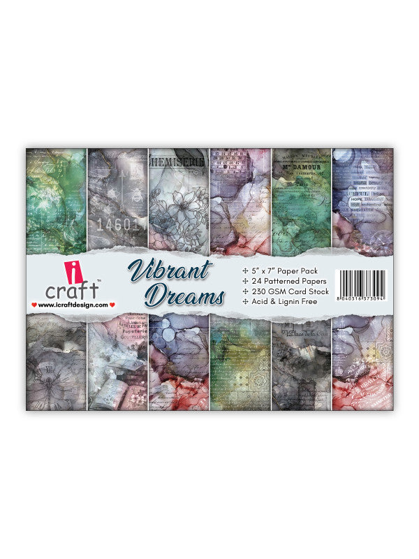 ICraft Pattern Paper- 5"X 7"-Vibrant Dreams