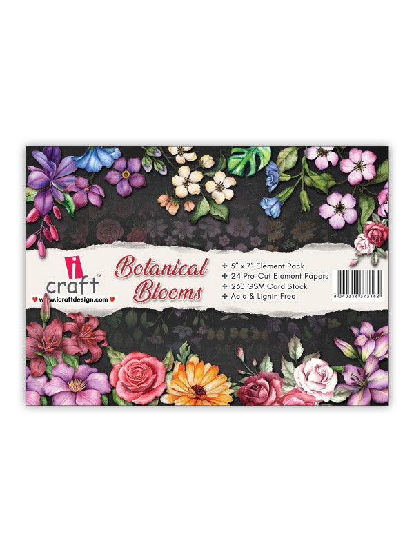 ICraft Element Pack- 5"X 7"-Botanical Blooms