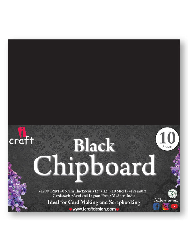 ICraft Cardstock-Black Chipboard