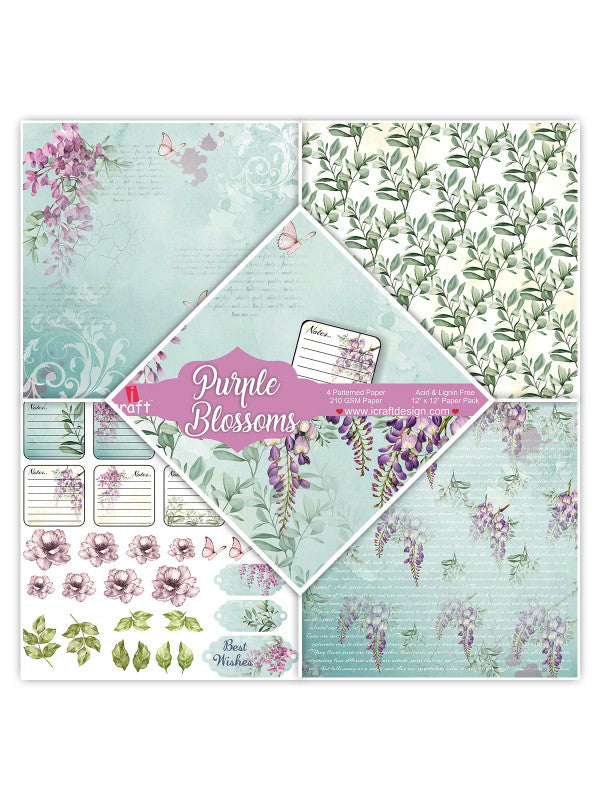 ICraft Pocket Paper Pack-Purple Blossoms