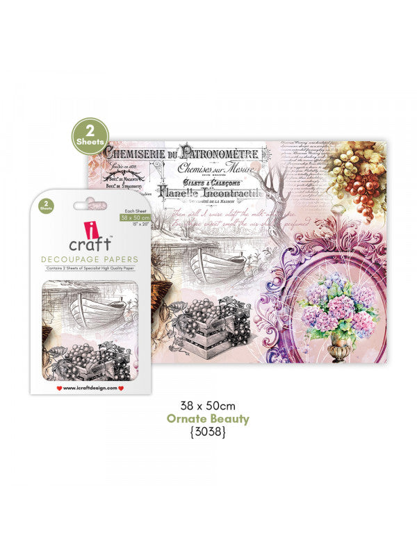 ICraft Decoupage Paper-15"X 20"-3038