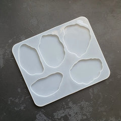 Trinket tray 5 irregulare coasters silicone mould.