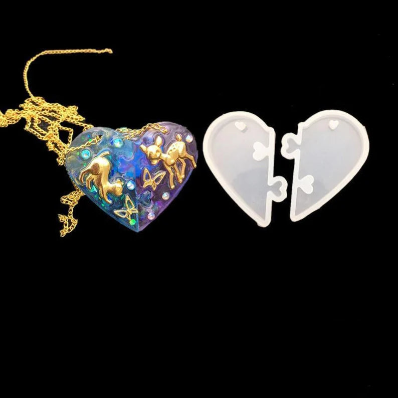 Heart shape jewelry making silicone mould