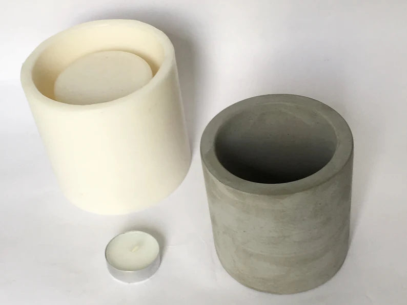 pencil pen concrete round candle holder mould