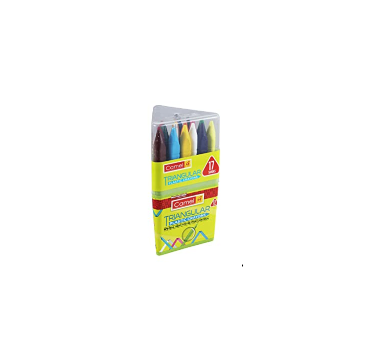 Camlin Kokuyo Triangular Plastic Crayons - 17 Shades,Multicolor