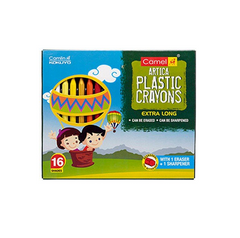 Camel Plastic Crayons - Multi Color, 16 Shades