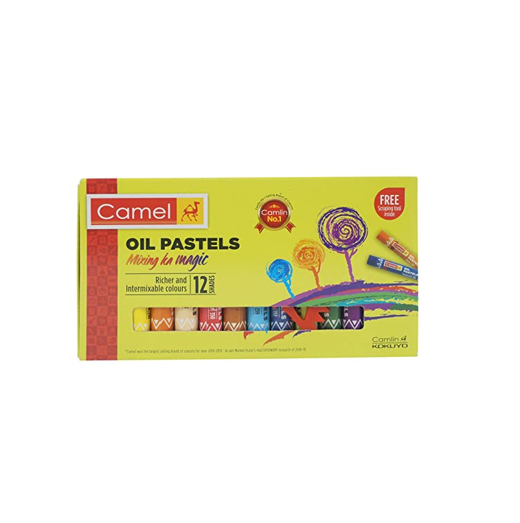 Camel 4329538 Oil Pastel, Assorted, 12 Pieces