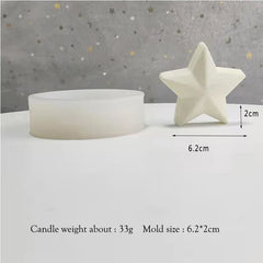 Five-pointed star mold, star candle mold, fondant mold, starry sky mold, handmade soap mold, diffusion paste DIY, food grade silicone mold