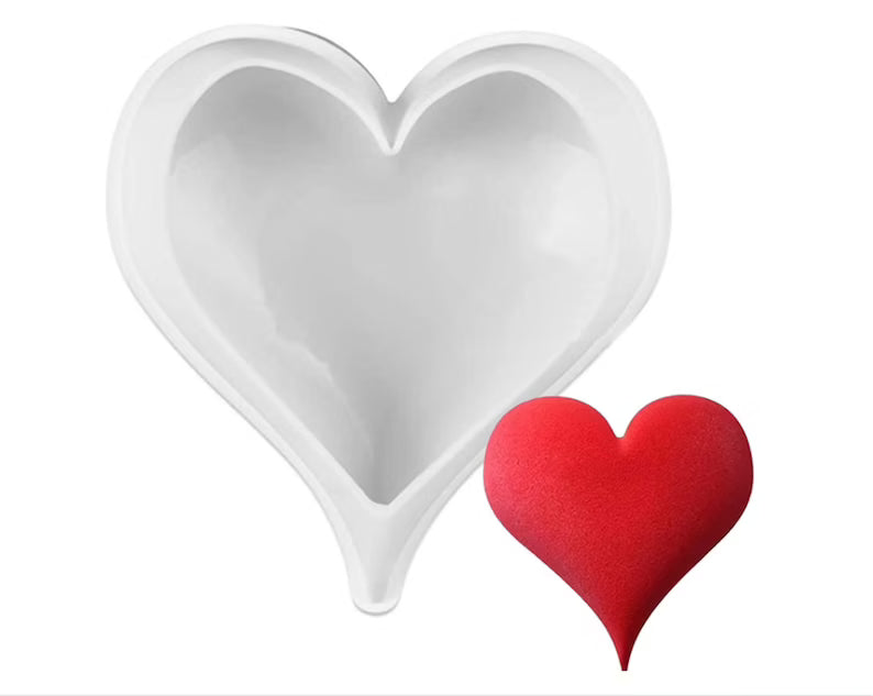 Pointed heart silicone baking mould for mousse cake, 3D silicone cake mould
