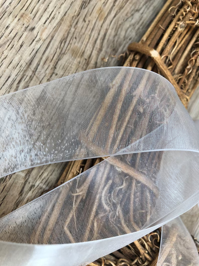 White organza sheer ribbon