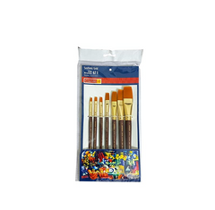 Camel Paint Brush Series 67 - Flat Synthetic Gold, Set of 7