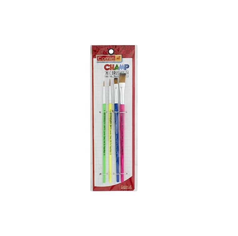 Camlin Champ Brush Set - Pack of 4 (Multicolor)