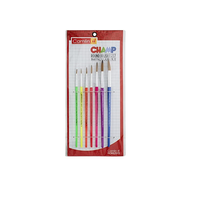 Camlin Champ Round Brush Set - Pack of 7 (Multicolor)