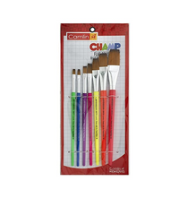 Camlin Champ Flast Brush Set - Pack of 7 (Multicolor)