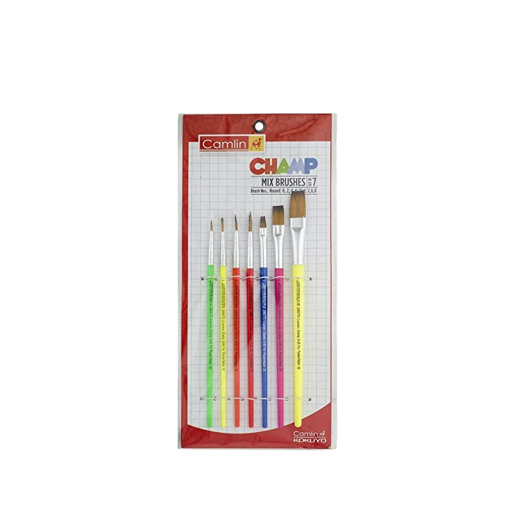 Camlin Champ Brush Set - Pack of 7 (Multicolor)