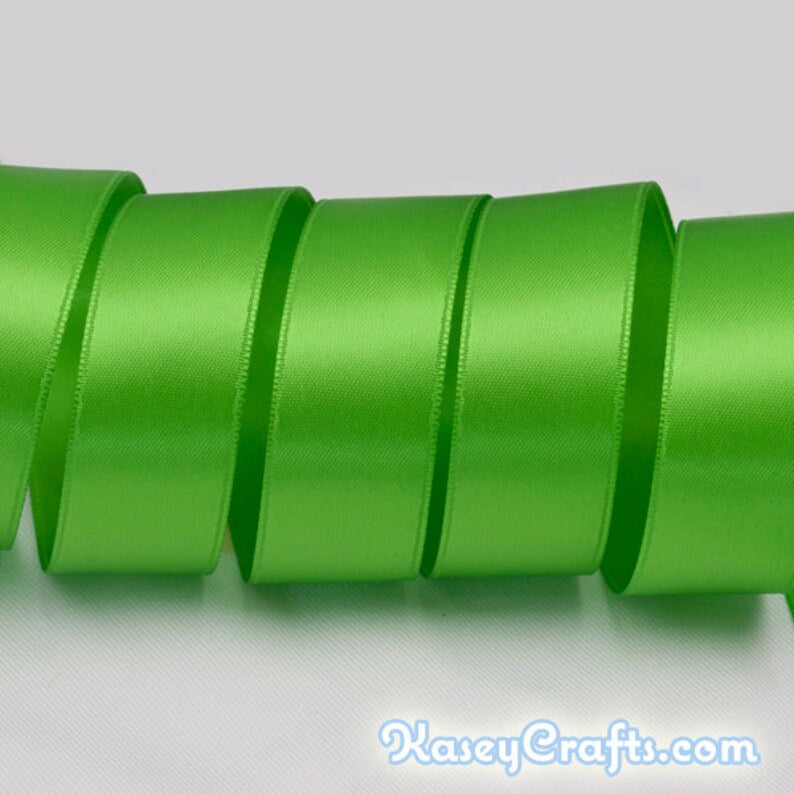 Apple Green Ribbon, Double Faced Satin Ribbon