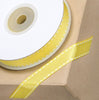 Lime Yellow Grosgrain Ribbon with White Saddle Stitched Edges 18mtr