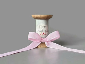 Soft Pink Grosgrain Ribbon with White Saddle Stitched Edges 18mtr