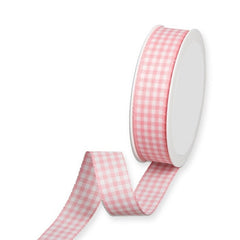 Light Pink Rustic Gingham Ribbon 20mtr