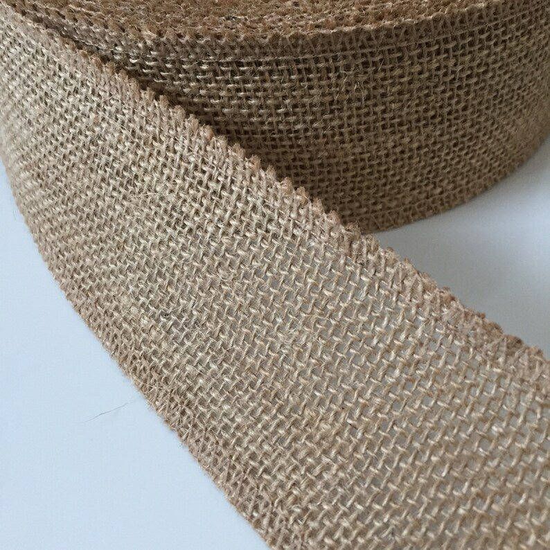 Khaki Natural Jute Hessian Burlap Ribbon Rustic Craft Decoration 2mtr