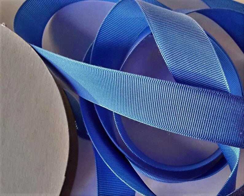 Blue Vintage 1930's-40's Grosgrain Ribbon 20mtr