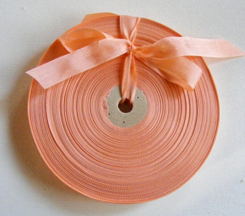 Peach Vintage French 1930's-40's Woven Ribbon 18mtr