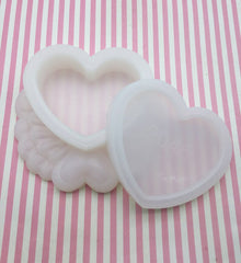 Huge Silicone Heart Heart Shaped Box Mold With Lid, 2 Piece Trinket Box Silicone Mold Set, TOP BIN