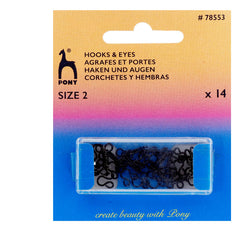 Pony Hooks And Eyes 14 C 2-Black