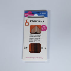 PONY BLACK S-TRAWS WITH WHITE EYE