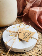 Set of 2 concrete coasters with gold foil