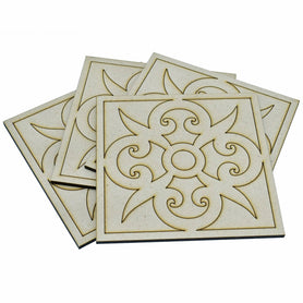 Tea Coaster MDF Design (set of 4)