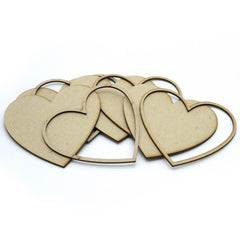 Tea Coaster MDF Heart Design (set of 4)