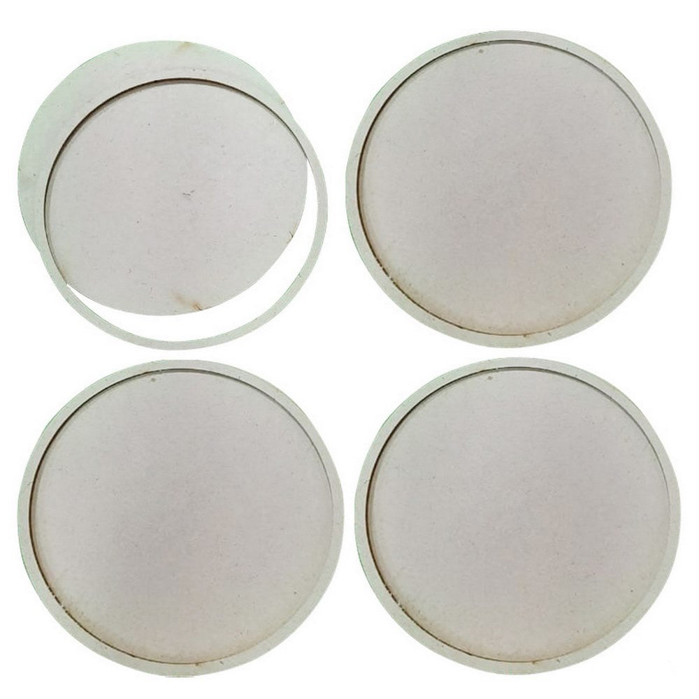 Tea coaster MDF Round Design (set of 4)