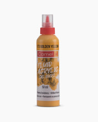 Camel Fluid Acrylic Colours Golden Yellow in 50ml